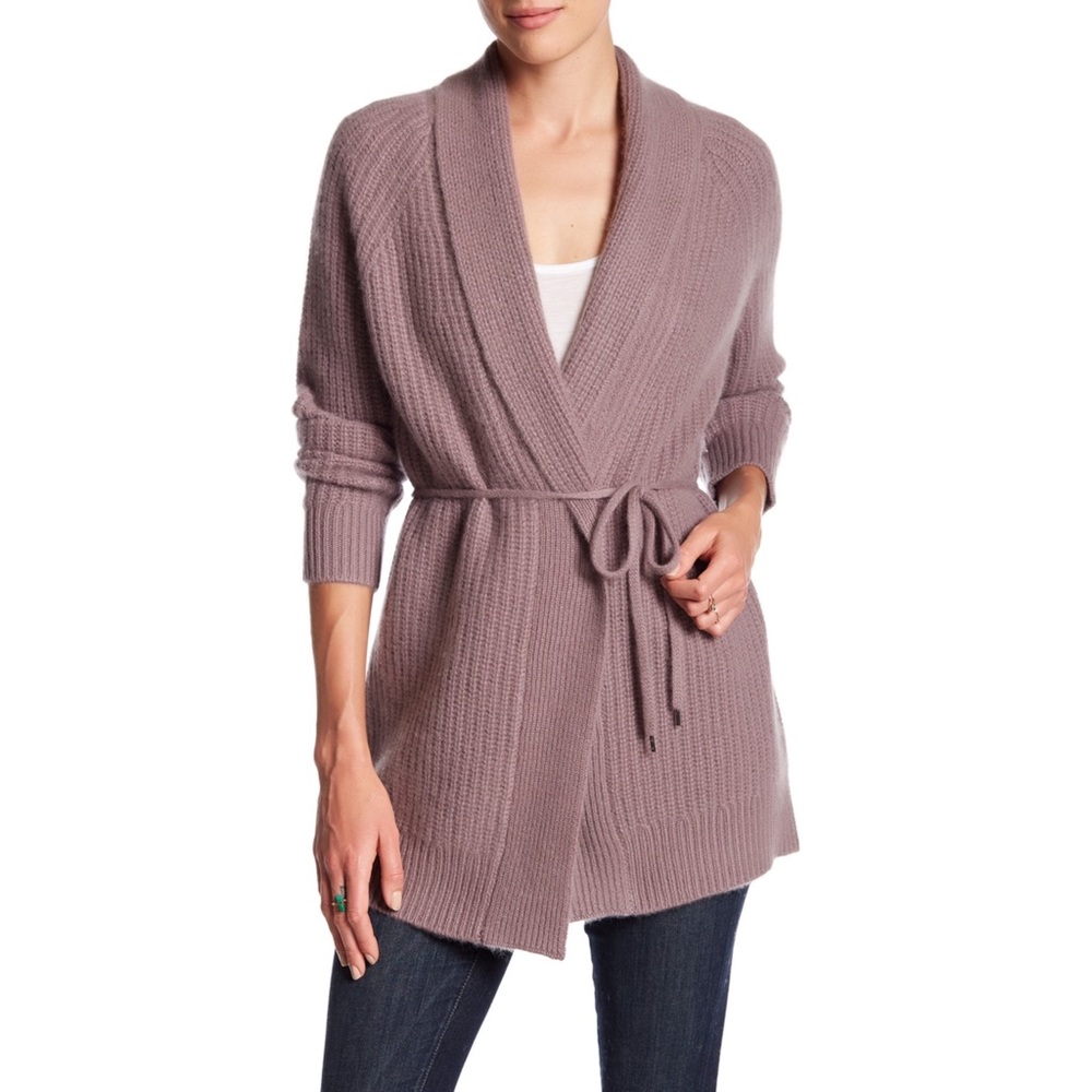 360 Cashmere Brie Cardigan - Mauve